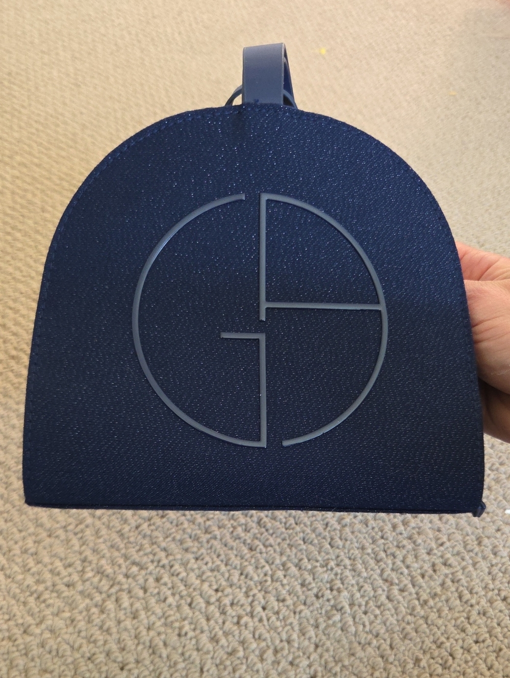 Giorgio Armani Beauty Navy Denim Cosmetic Bag, GA Logo Pouch